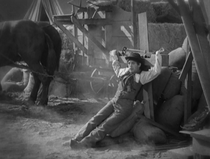 Yes, this is the Jewish guy after he's attacked by some bandits. Very subtle, movie.
