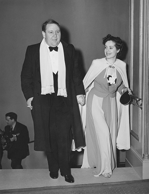Charles Laughton arriving. He would win Best Actor for The Private Life of Henry the VIII.