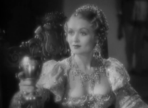 Some highly decorated decolletage. 