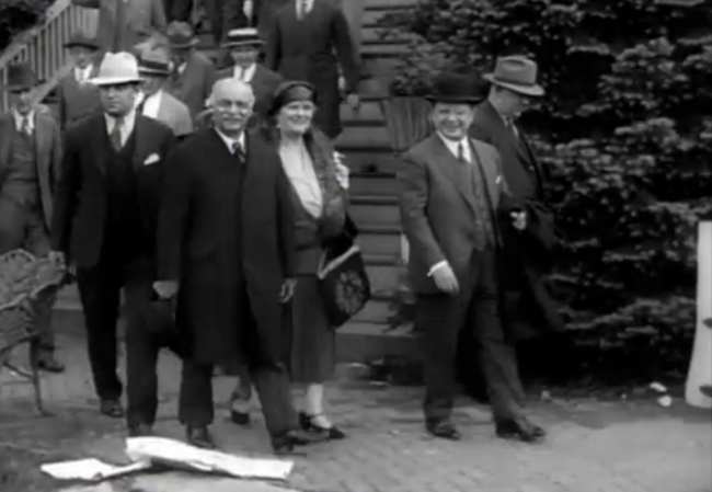 Hey, look, it's then-Vice President Charles Curtis! No, really, it is. ... No, I don't know if he's involved with the horse. But knowing politicians...