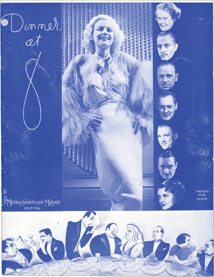 The cover of Dinner at Eight's publicity book.